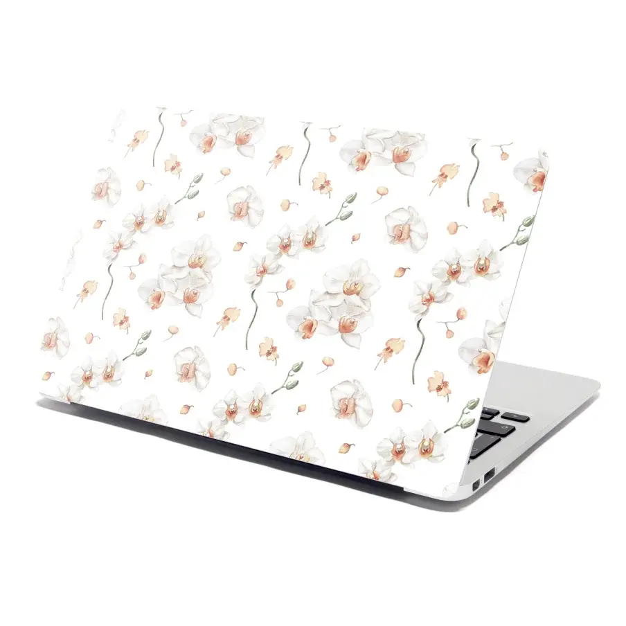 Samolepka na notebook Bílá orchidej - 38x26 cm