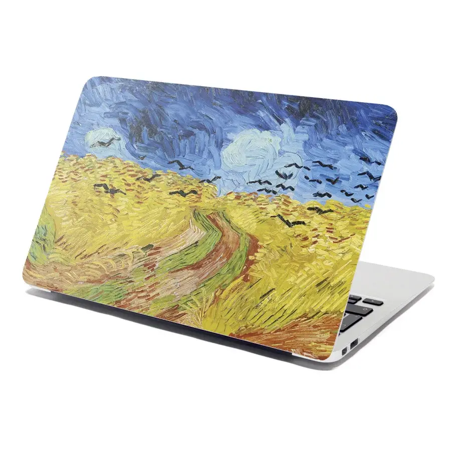 Samolepka na notebook Pšeničné pole s vránami - Vincent van Gogh - 29x20 cm