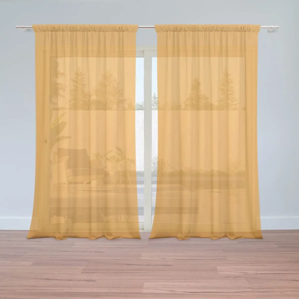 Záclony Neonová oranžová: 2ks 150x250cm