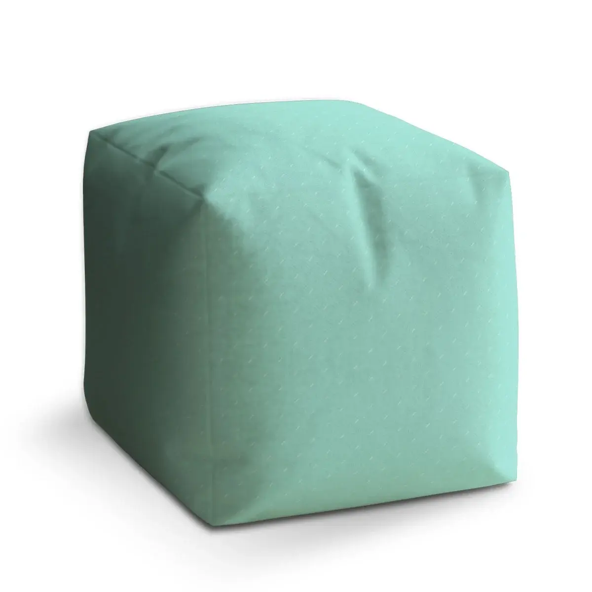 Taburet Cube Bílé čárky na tyrkysové - 40x40x40 cm