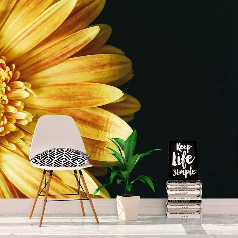 Tapeta žlutá gerbera - 208x125 cm