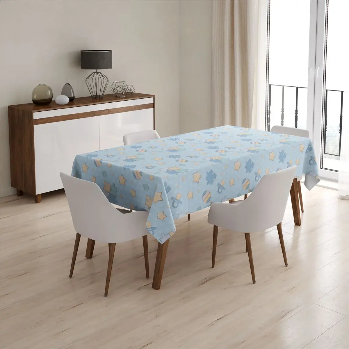Ubrus Puzzle a dudlíky - 130x170 cm