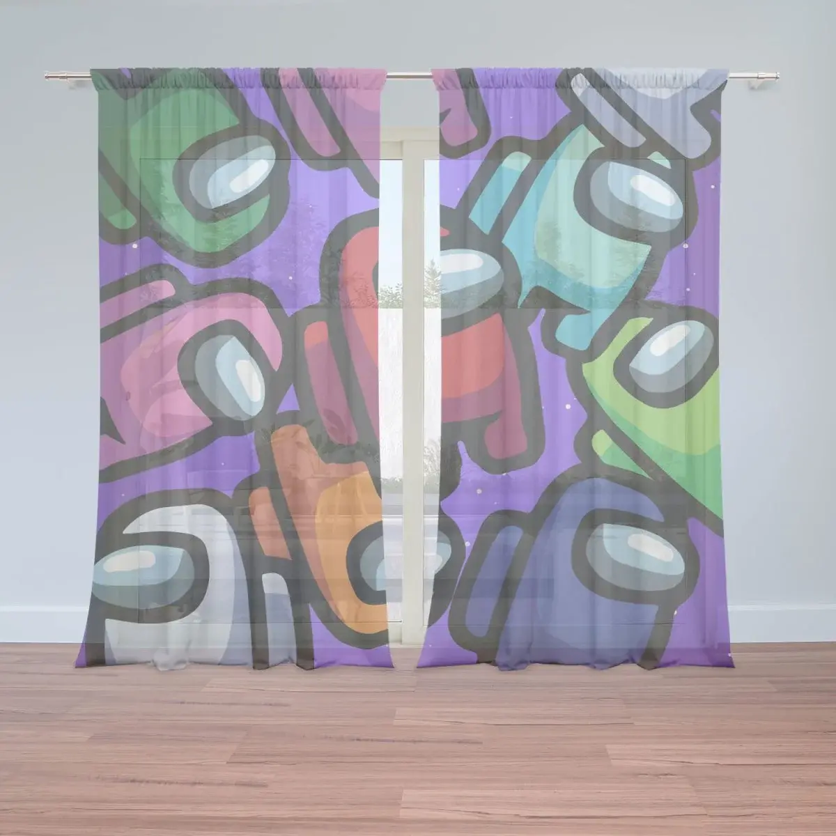 Záclony AMONG US Levitující: 2ks 150x250cm