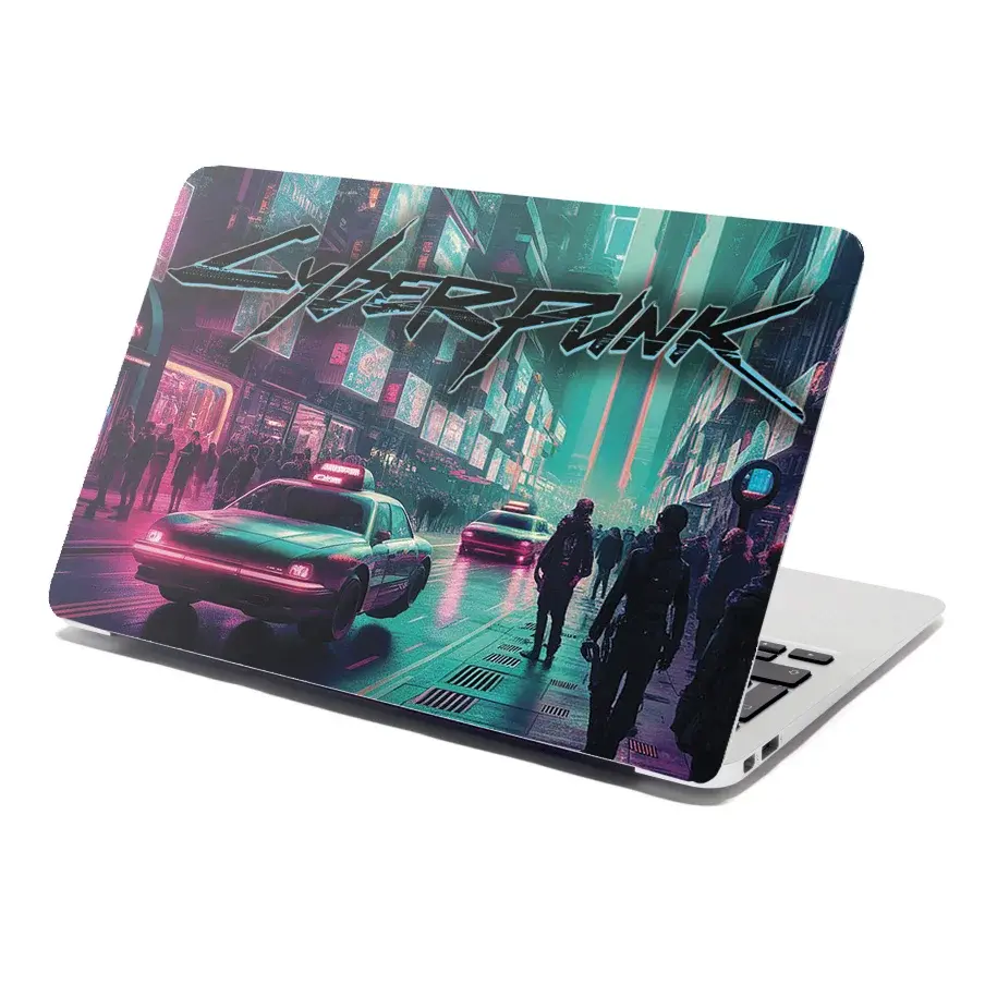 Samolepka na notebook Cyberpunk 2077 Město - 29x20 cm