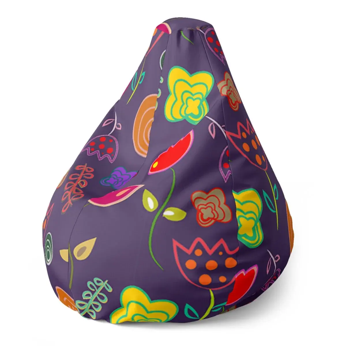 Sedací vak Pear Nakreslené květiny - 70 x 95 x 15 cm