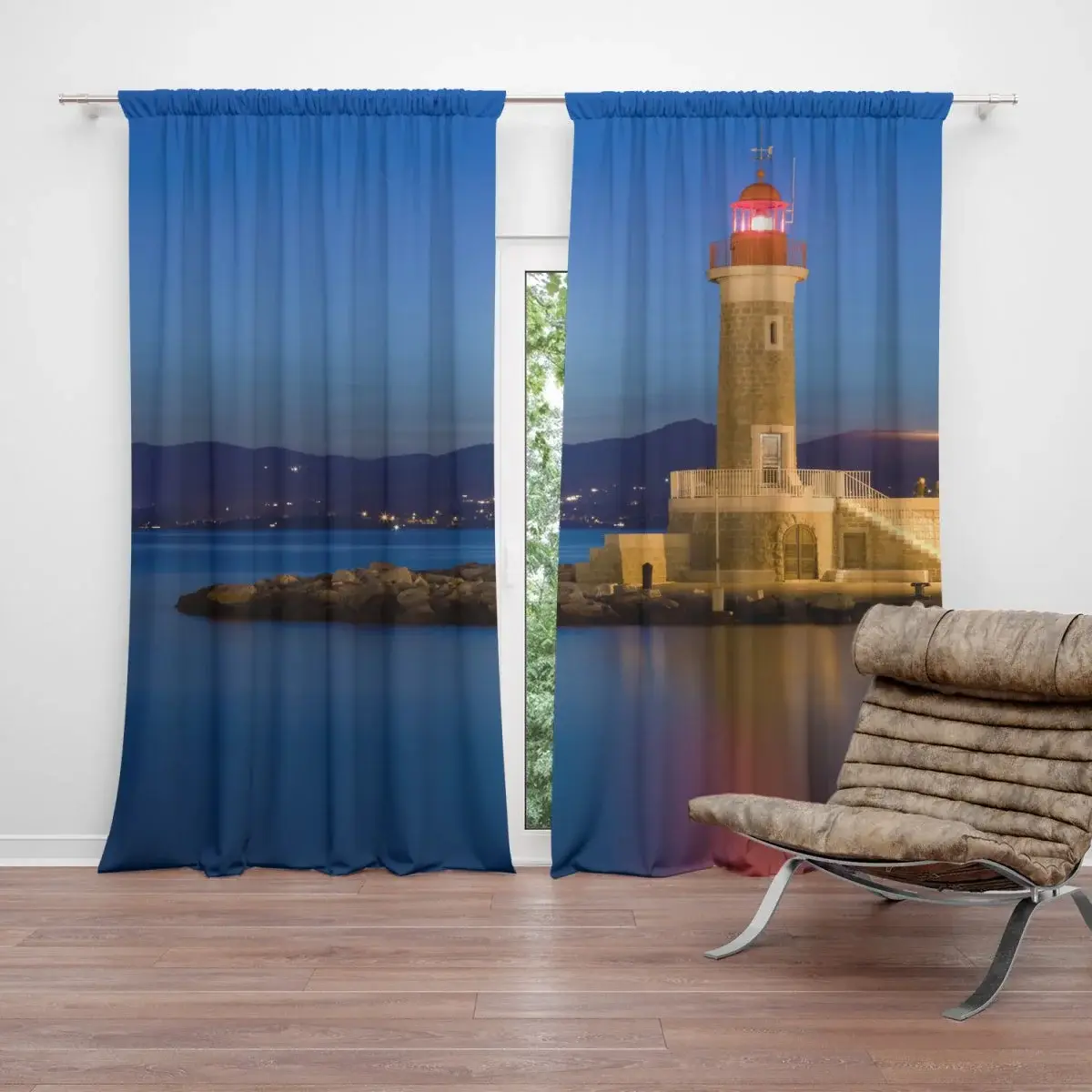 Závěs Noční maják: 2ks 140x250cm