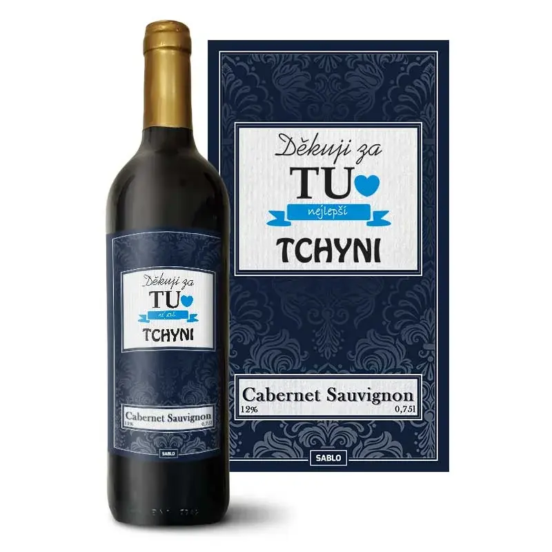 Červené víno Děkuji za tu nejlepší tchyni: 0,75 l