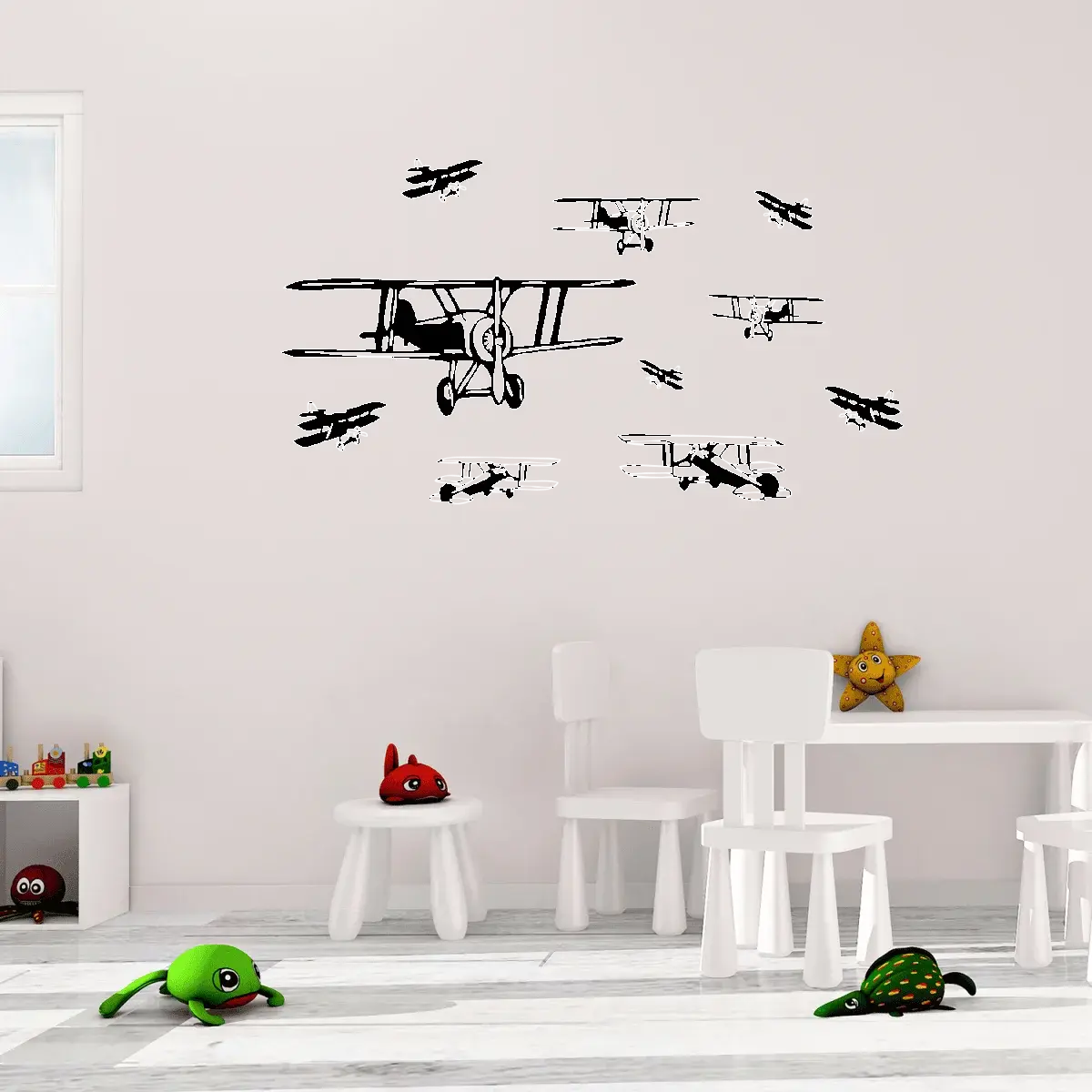 Samolepka na zeď: Letadla set