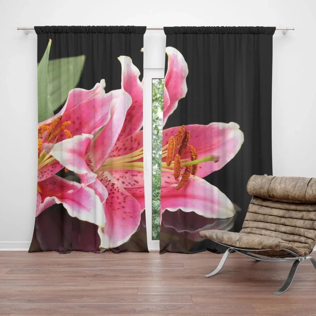 Závěs Lilie: 2ks 140x250cm