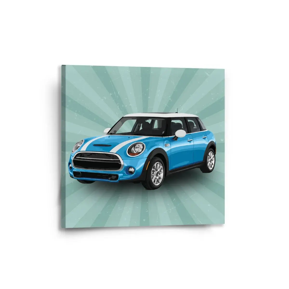 Obraz Mini sedan Zelené pozadí - 50x50 cm