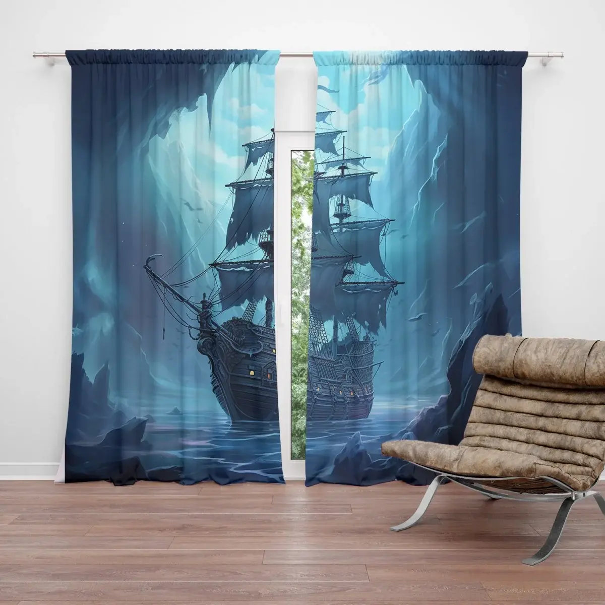 Závěs Plachetnice v průrvě: 2ks 140x250cm