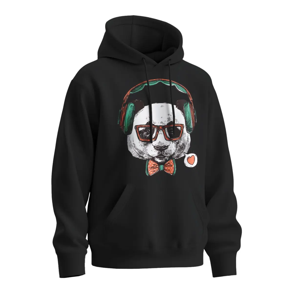 Mikina s potiskem Panda - černá