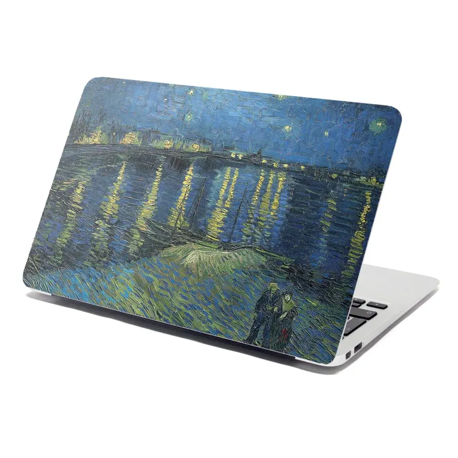 Samolepka na notebook Hviezdna noc nad Rhônou - Vincent van Gogh - 29x20 cm