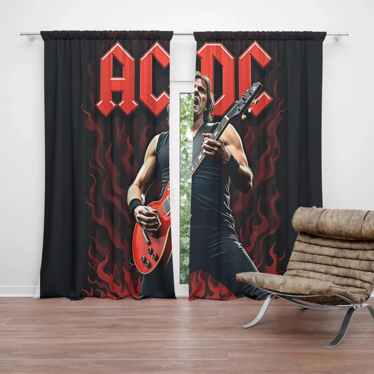 Závěs ACDC Kytarista: 2ks 140x250cm