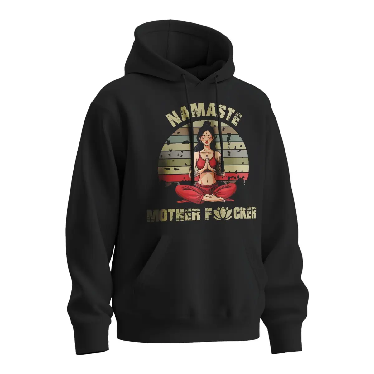 Mikina s potiskem Namaste, mother f*cker - černá 2XL