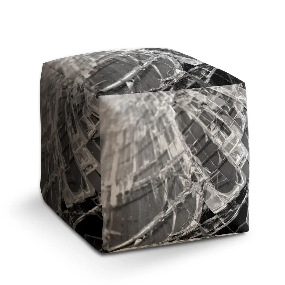 Taburet Cube Rozbité sklo - 40x40x40 cm