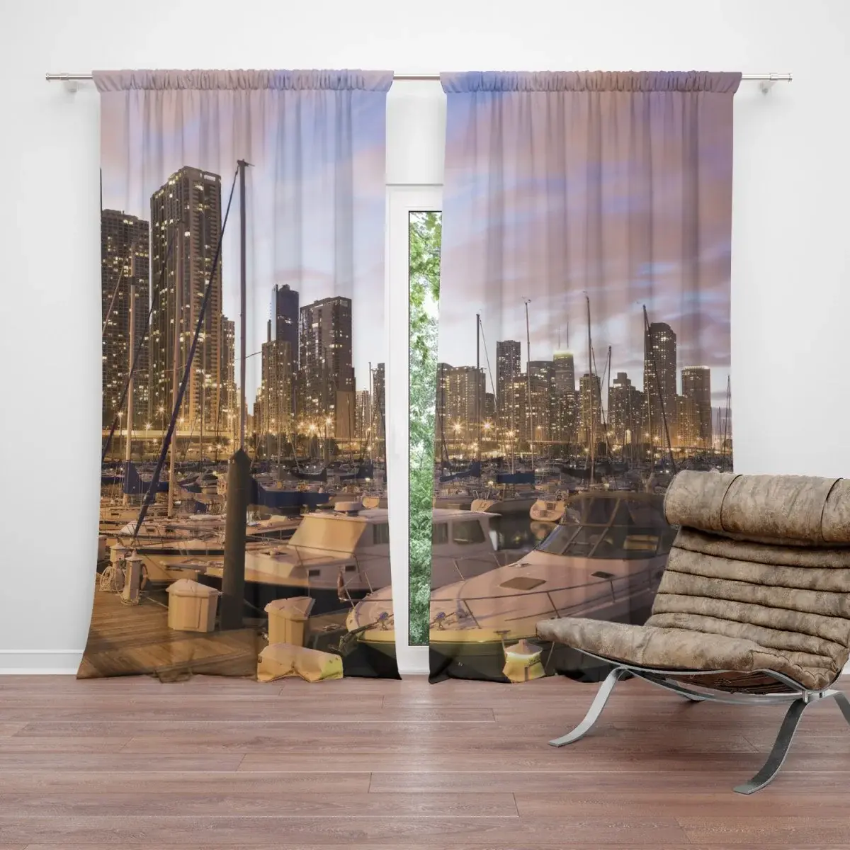 Závěs Městský přístav: 2ks 140x250cm