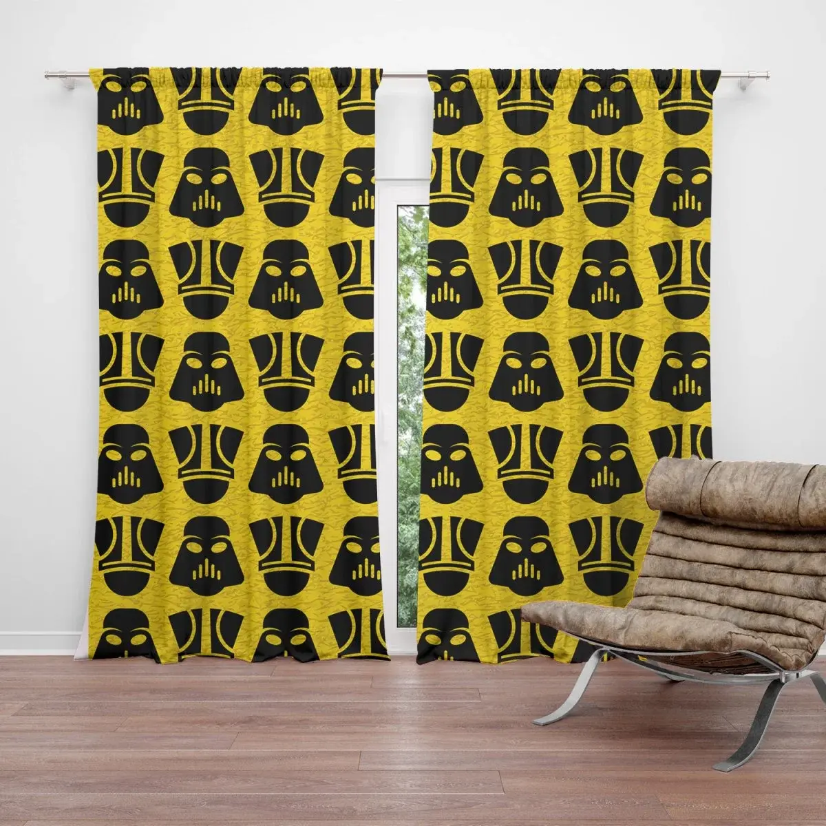 Závěs Star Wars Stormtroopeři Pattern na žluté: 2ks 140x250cm