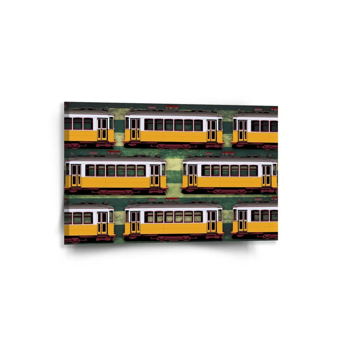 Obraz Lisabonské historické tramvaje Zelený Pattern - 60x40 cm