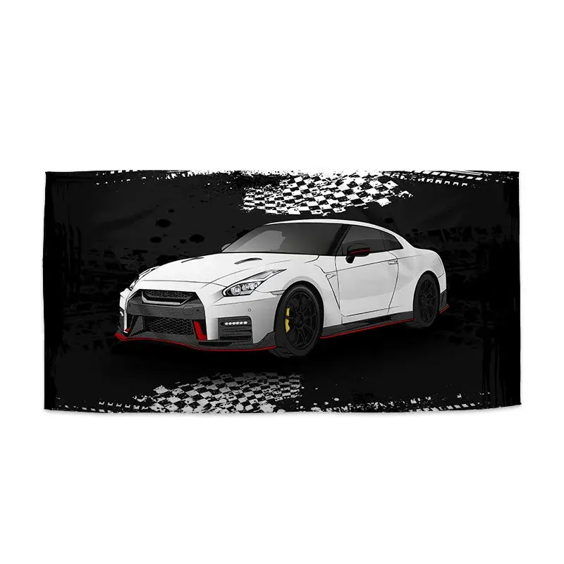 Ručník Nissan GTR 35 Černý - 70x140 cm