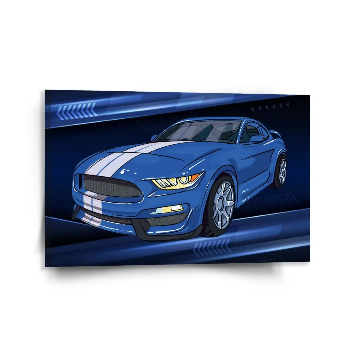 Obraz Mustang Modré pozadí s pruhy - 120x80 cm