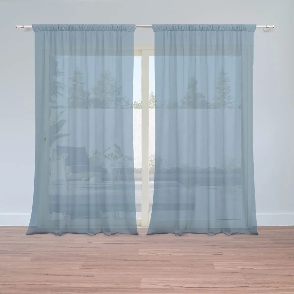 Záclony Indigově modrá: 2ks 150x250cm