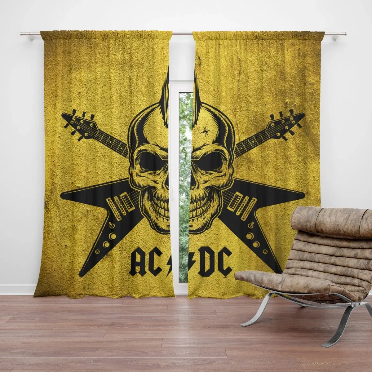 Závěs ACDC Lebka: 2ks 140x250cm
