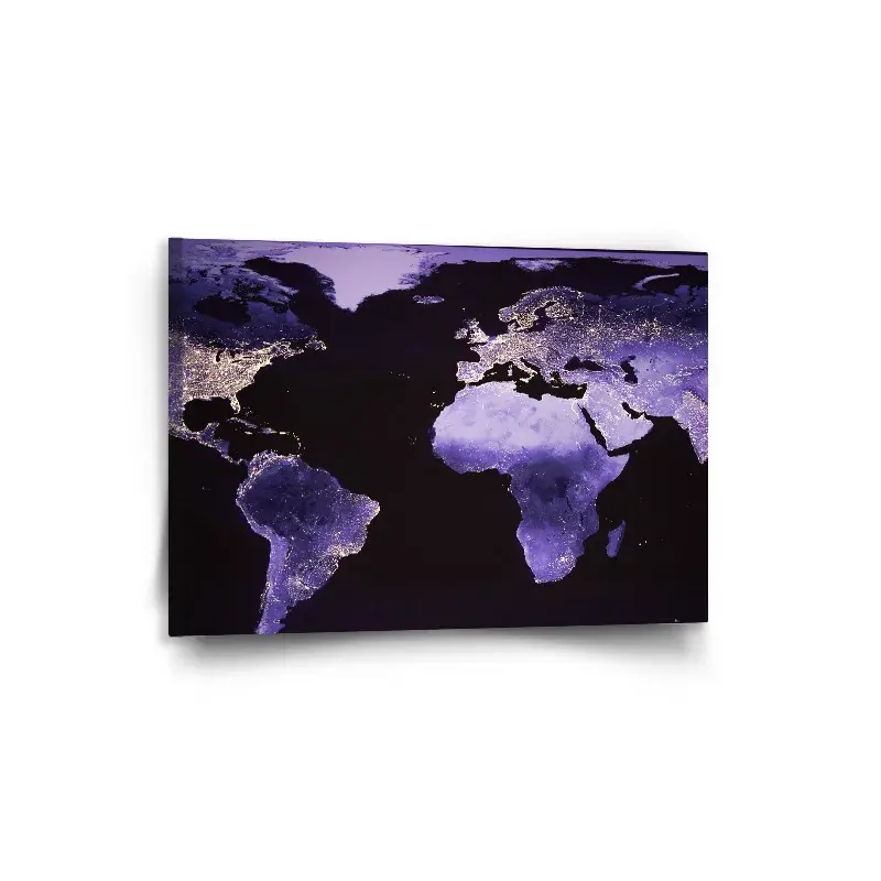 Obraz Světelná mapa světa - 90x60 cm