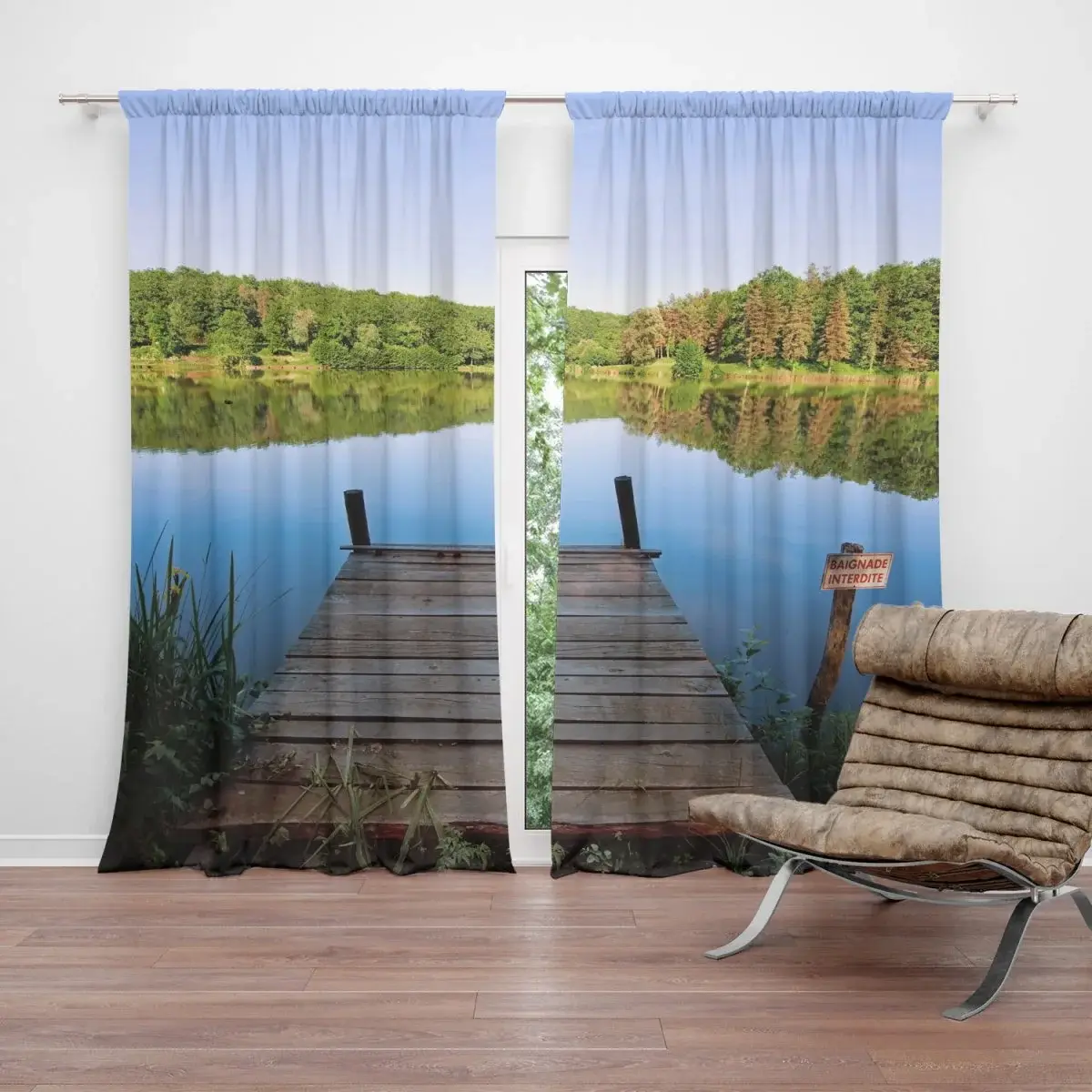 Závěs Molo na jezeře: 2ks 140x250cm