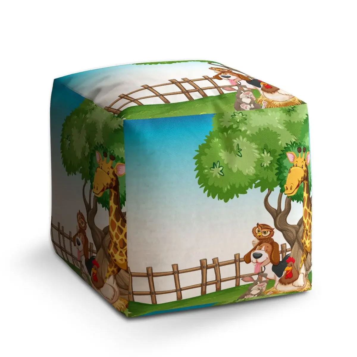 Taburet Cube Zvířátka 2 - 40x40x40 cm