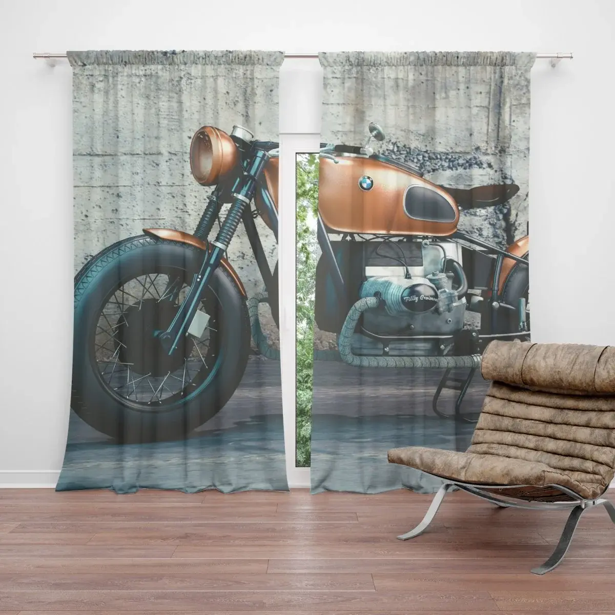 Závěs Motorka: 2ks 140x250cm