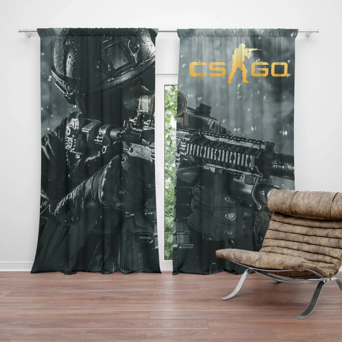 Závěs CS:GO Voják 1: 2ks 140x250cm