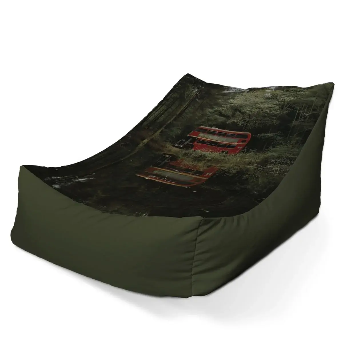 Sedací vak Lounge Červený patrový autobus - 80 x 95 x 50 cm