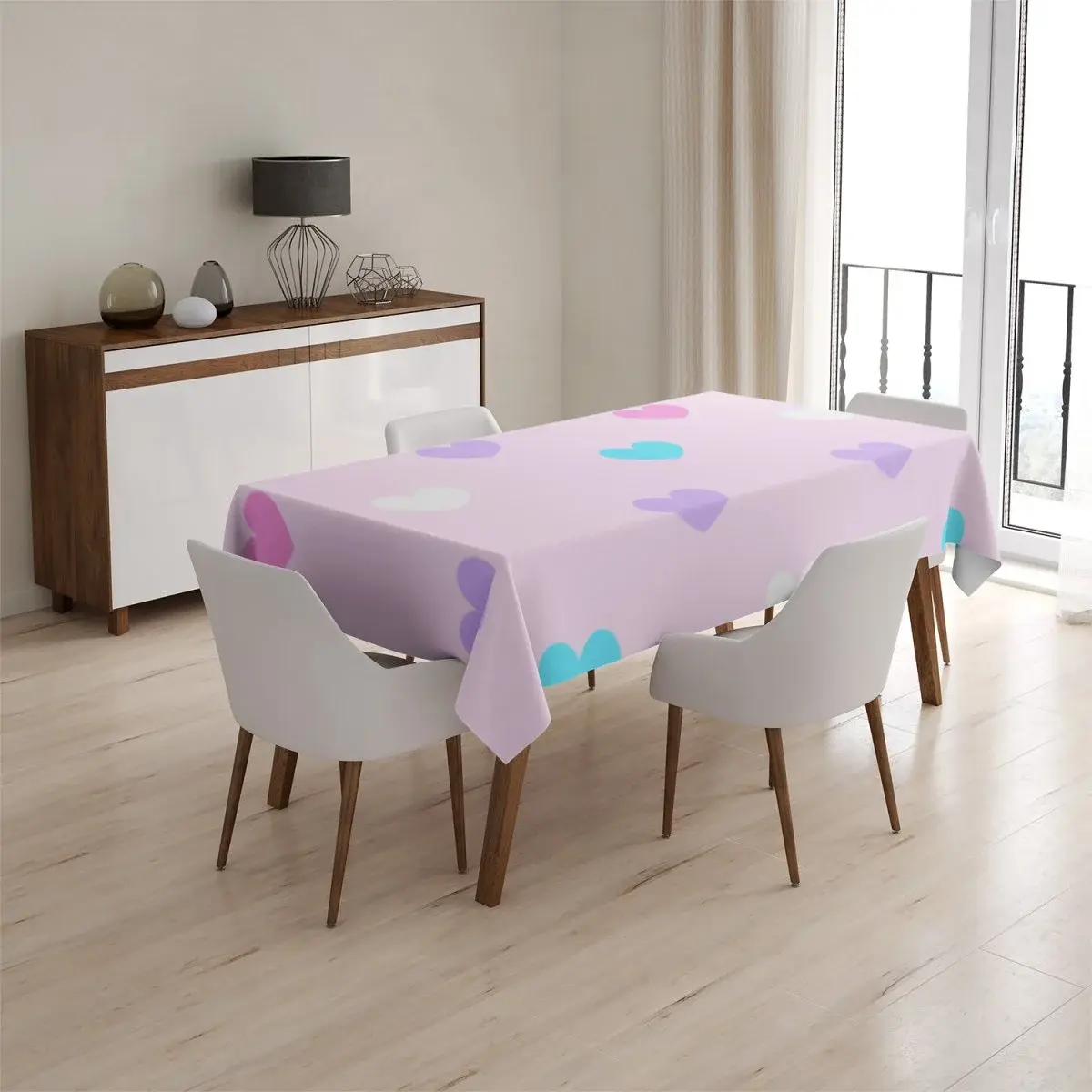Ubrus Srdce vedle srdce - 130x130 cm
