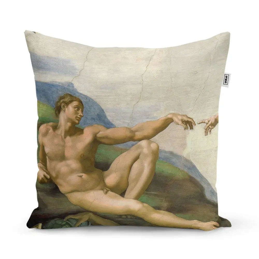 Polštář Stvoření Adama - Michelangelo Buonarroti - 40x40 cm