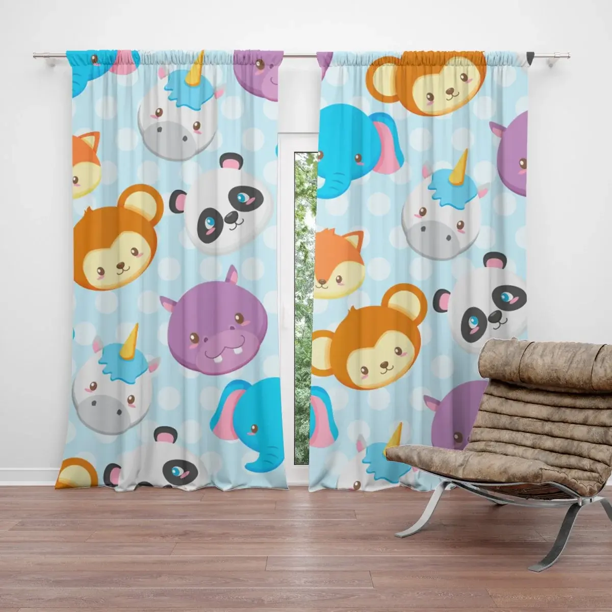 Závěs Zoo pro děti: 2ks 140x250cm
