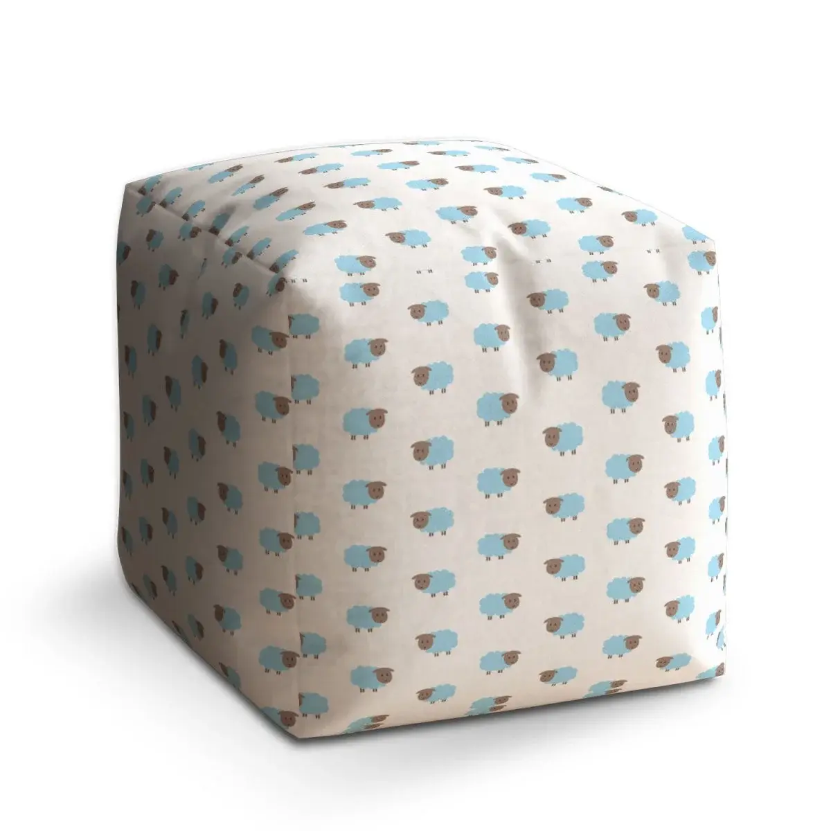 Taburet Cube Modré ovce - 50x50x50 cm