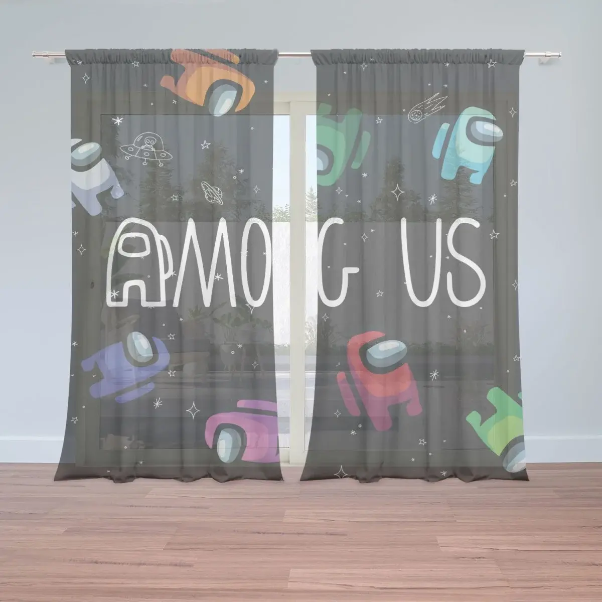 Záclony AMONG US Levitující ve vesmíru: 2ks 150x250cm