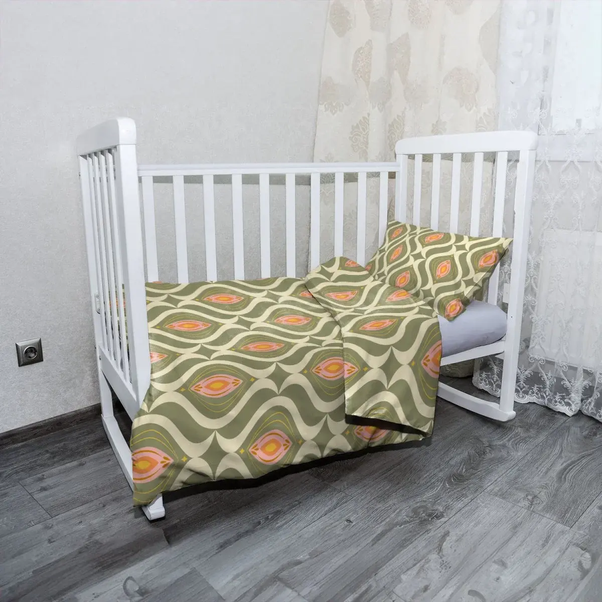 Dětské povlečení do postýlky Retro ornament - 130x90 / 40x60