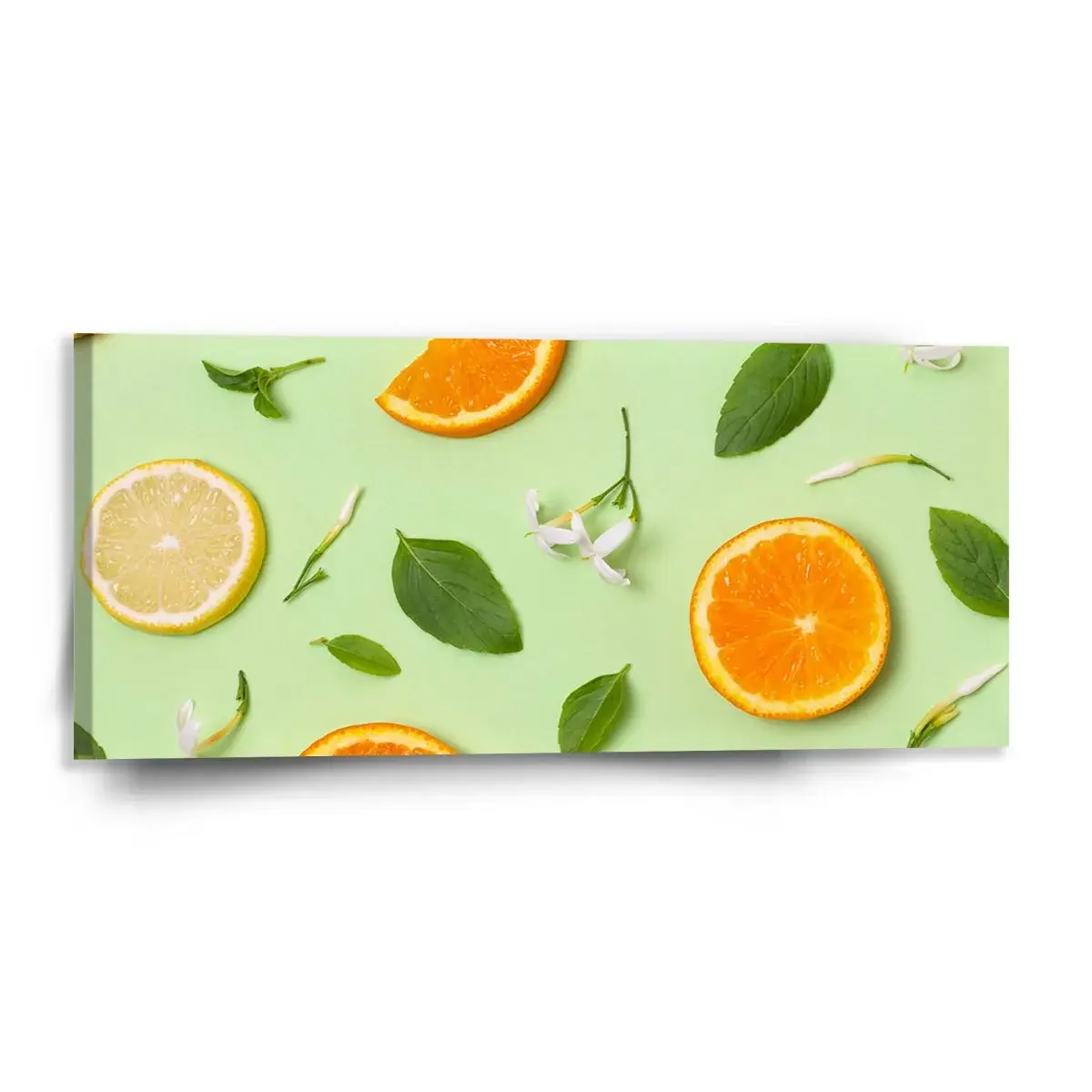 Obraz Citrus a květ - 110x50 cm