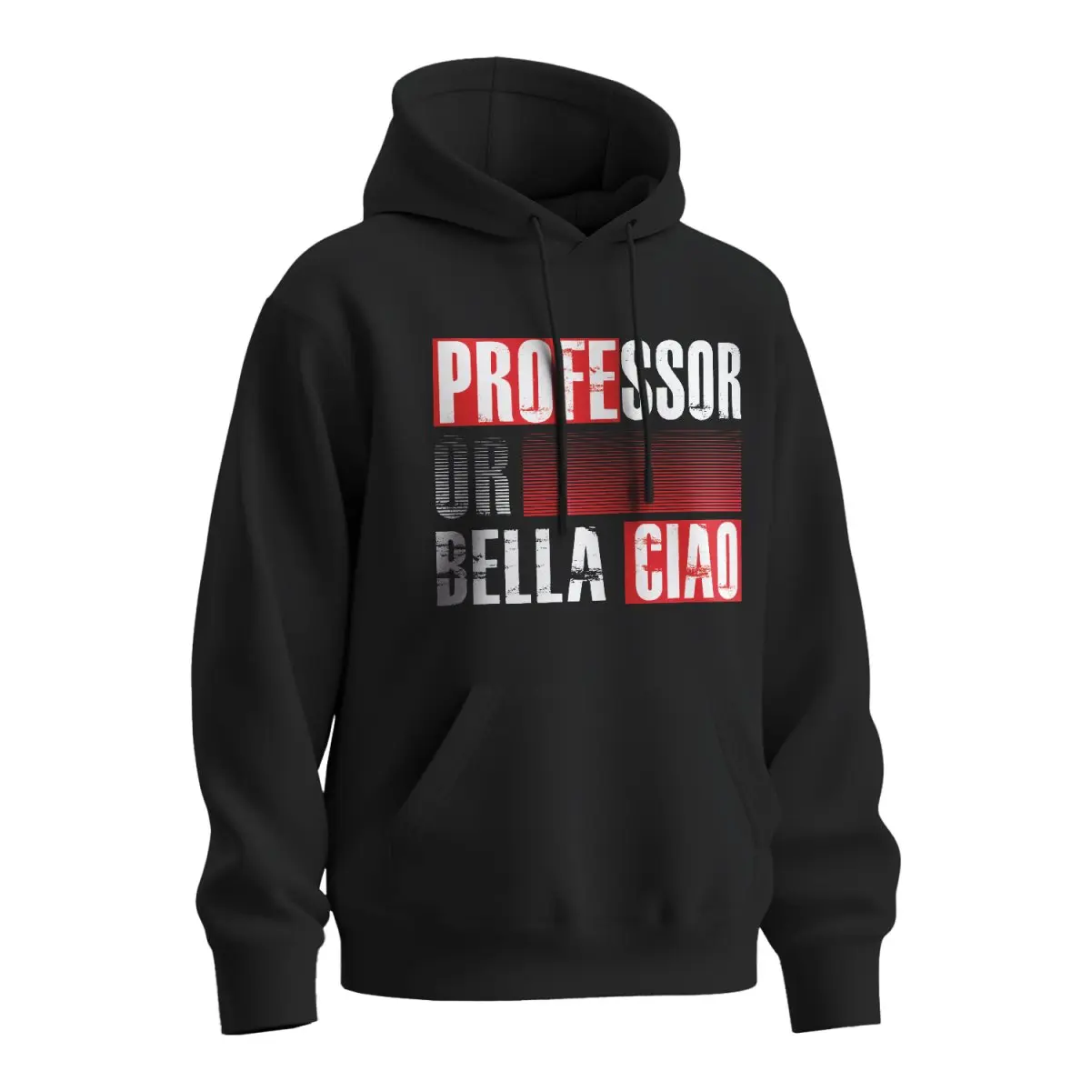 Mikina s potiskem La Casa de Papel Professor or Bella Ciao motiv 3 - černá S