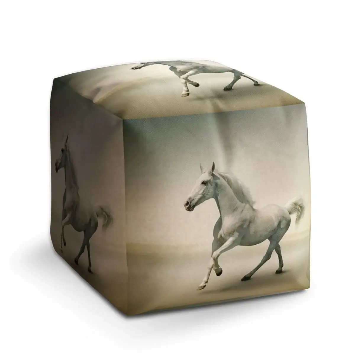 Taburet Cube Bílý kůň 2 - 40x40x40 cm