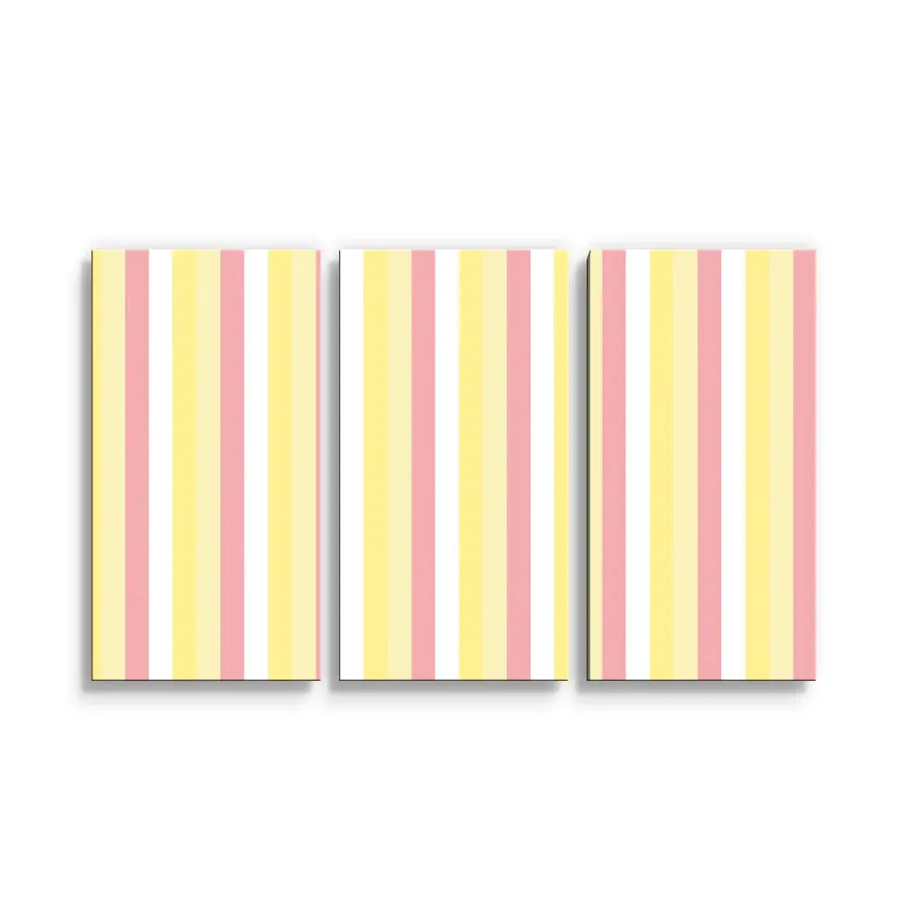 Obraz - 3-dílný Žlutorůžové pruhy - 120x80 cm