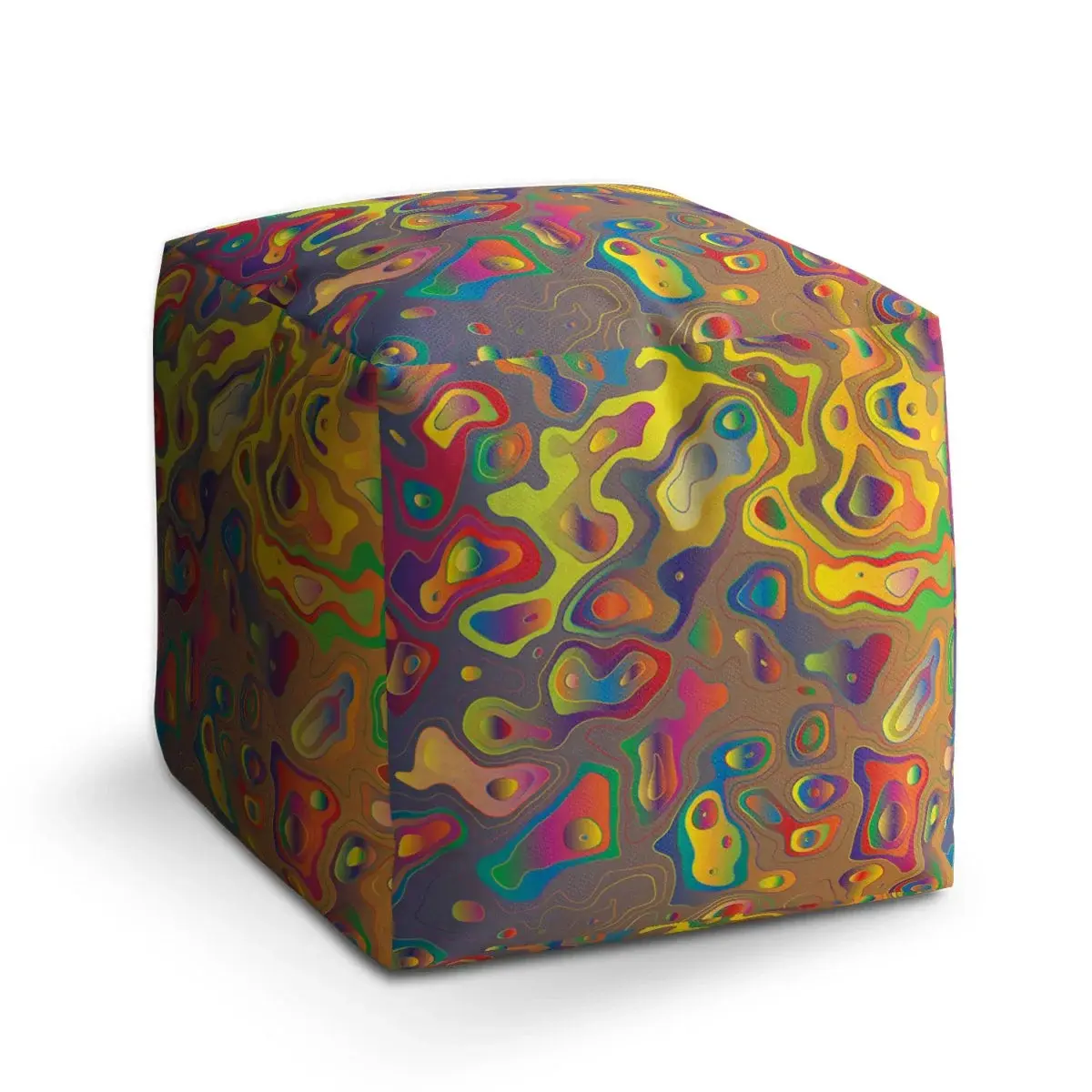 Taburet Cube Barevné skvrny - 40x40x40 cm