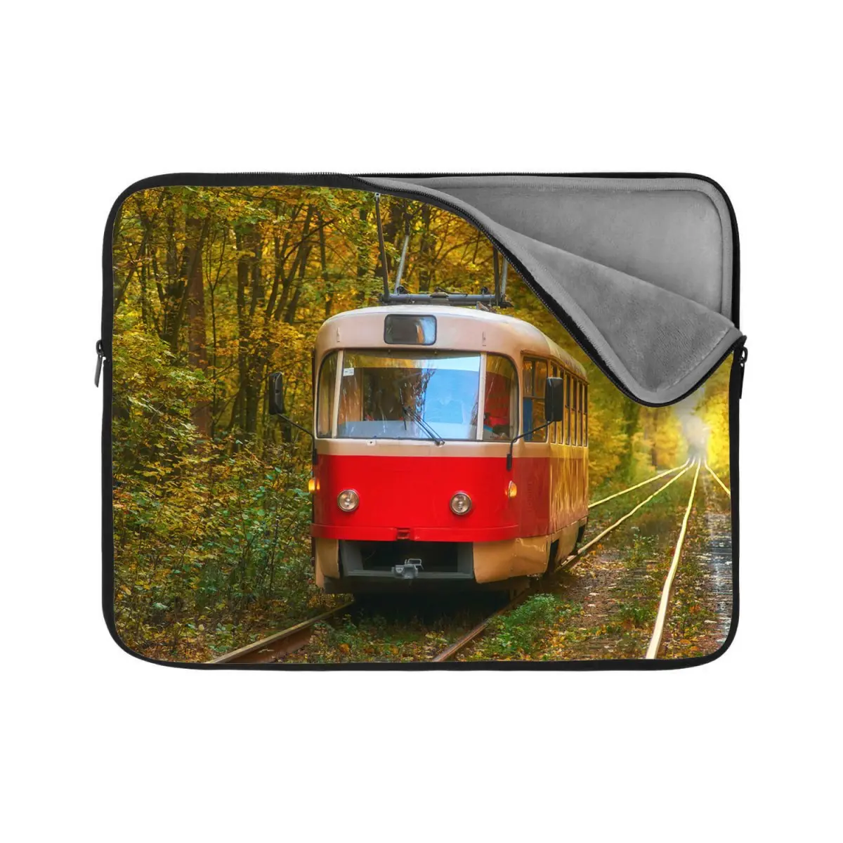 Obal na notebook Červená tramvaj v lese - 13"