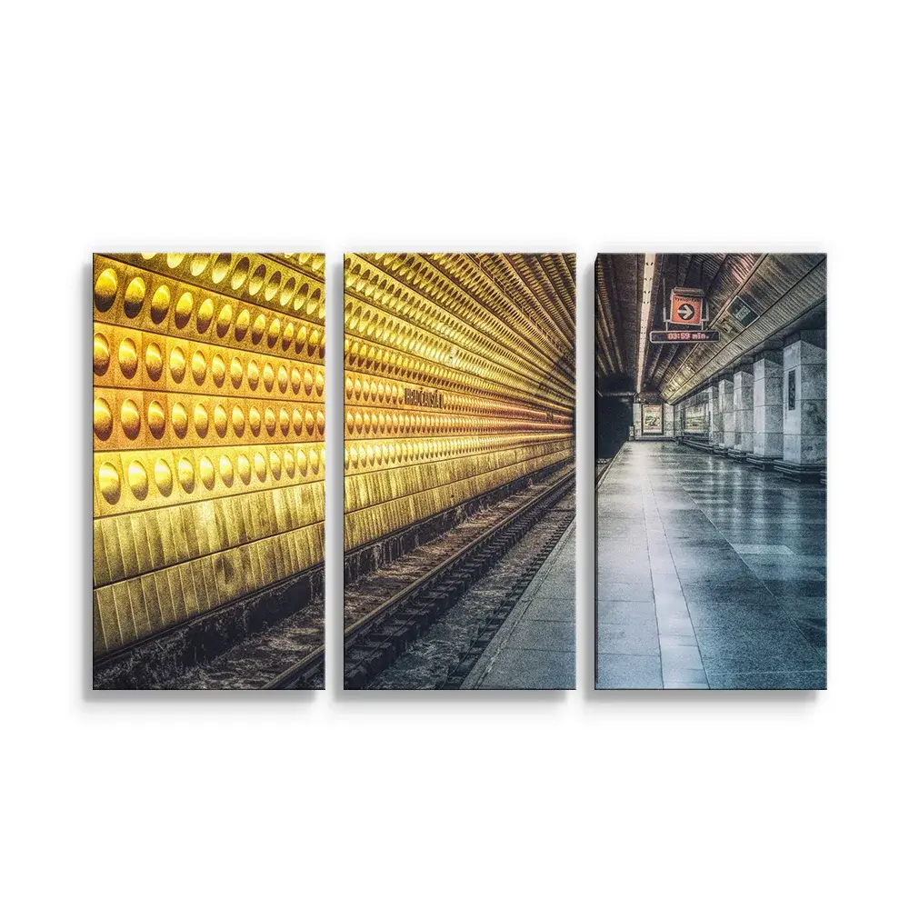 Obraz - 3-dílný Pražské metro - 120x80 cm