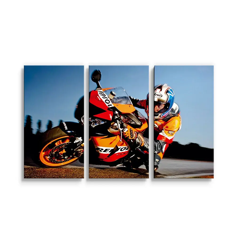 Obraz - 3-dílný Motorkář 2 - 120x80 cm