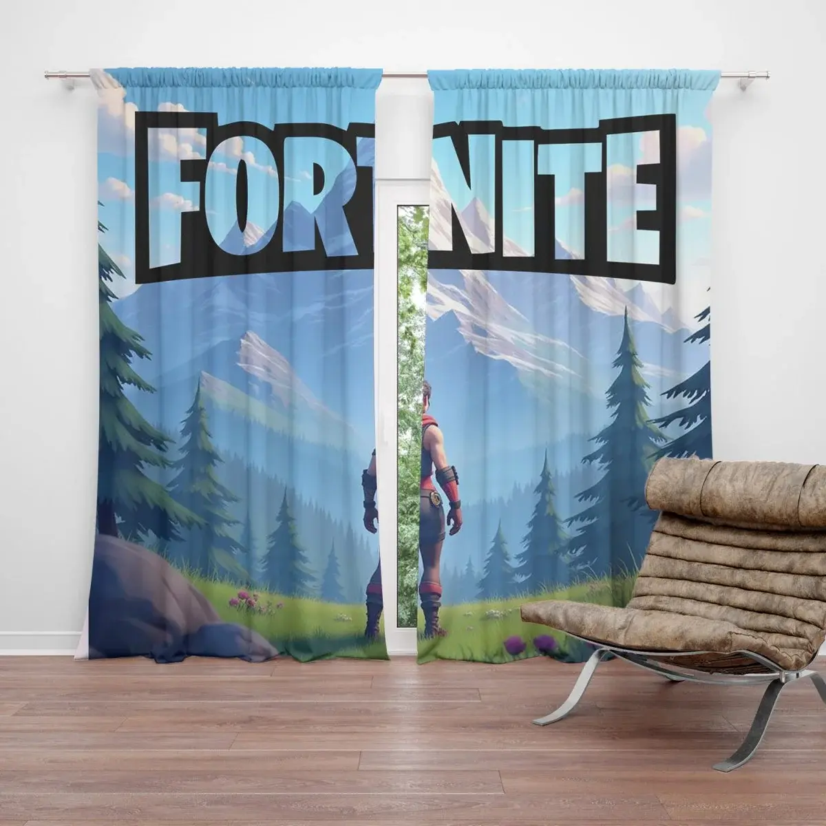 Závěs FORTNITE Horská krajina: 2ks 140x250cm