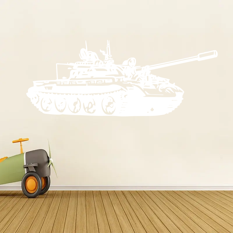 Samolepka na zeď: Tank - 120x48 cm