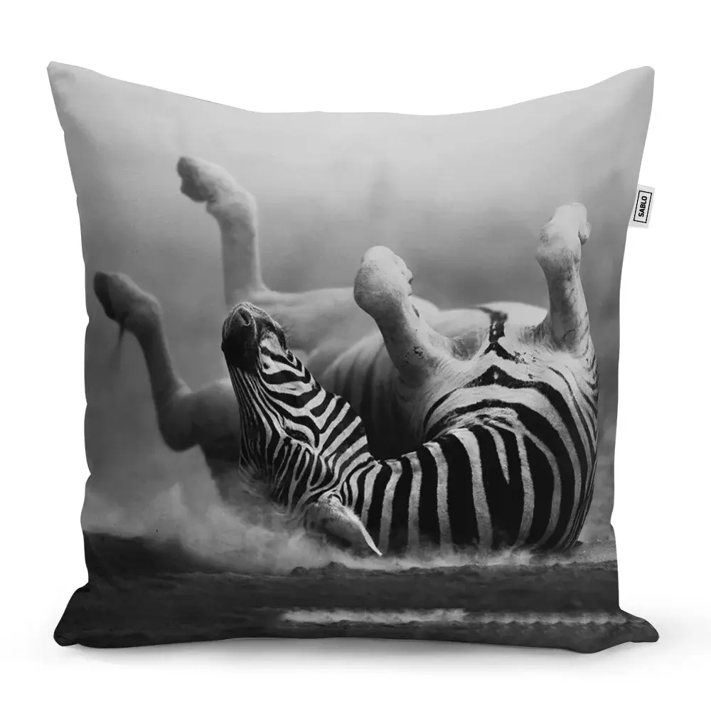 Polštář Válející se zebra - 50x50 cm